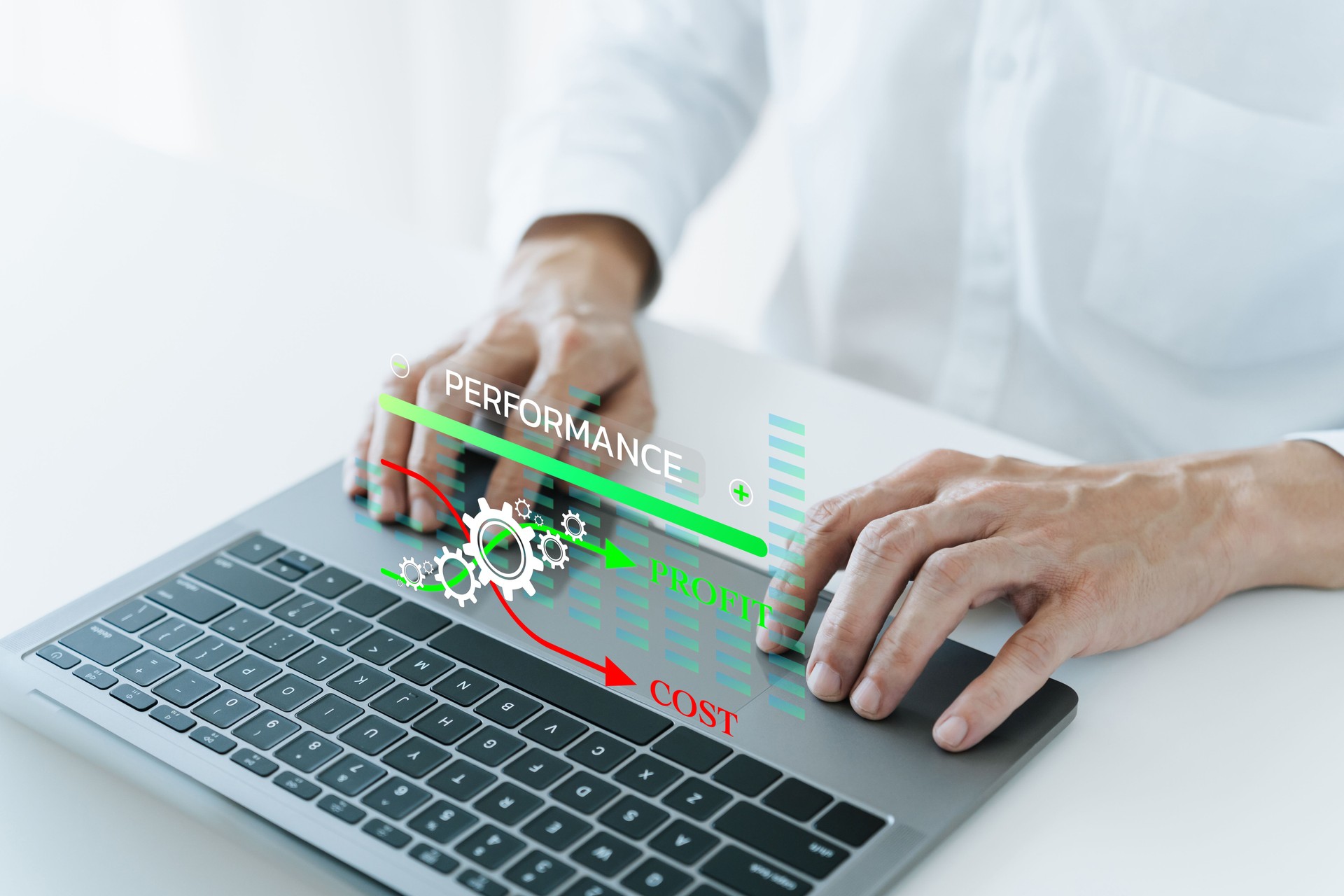Stratégie d’entreprise et idée de planification. Analyse de la performance des opérations marketing ou de gestion avec développement et amélioration. Concept de croissance et de succès.
