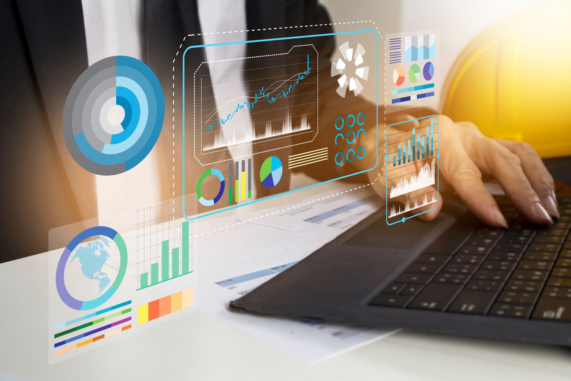 Concept d’entreprise de données analytiques, l’homme d’affaires ouvre des données de travail et des chiffres d’affaires pour analyser et trouver des moyens de procéder au projet